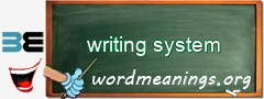 WordMeaning blackboard for writing system